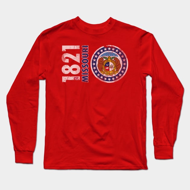 Retro 1821 Missouri State Flag Long Sleeve T-Shirt by E